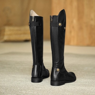 Mezereon Unisex Leather Riding Boots - Classic Design