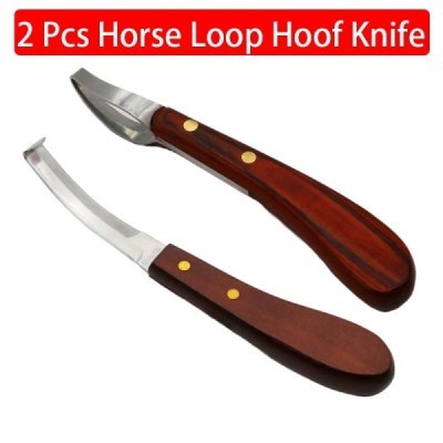 Stainless Steel Hoof Trimming Knives with Wooden Handles