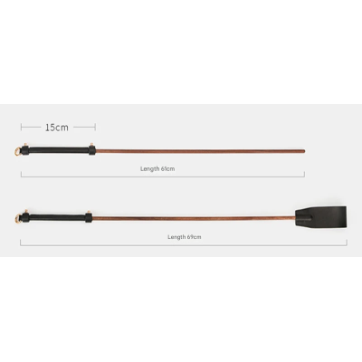 Genuine Leather & Walnut Wood Horse Whip