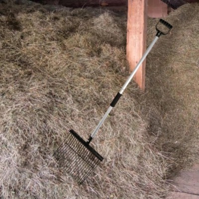 horse manure fork cleaning horse stall