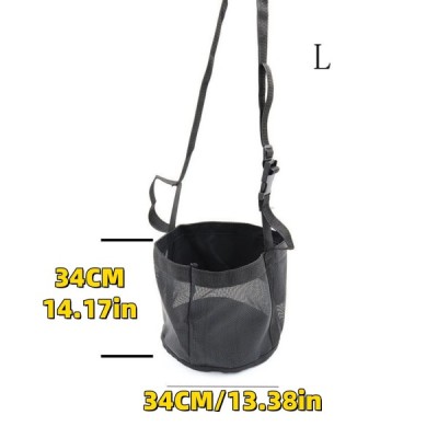 Adjustable horse grazing muzzle shown without horse for size reference