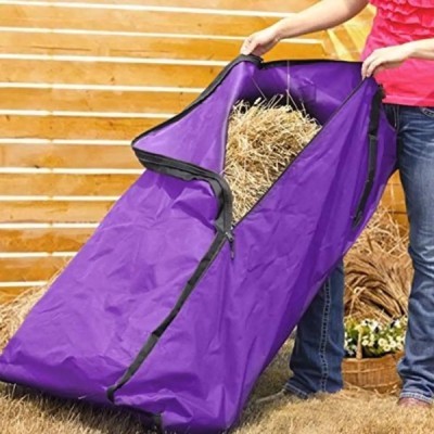 Waterproof horse hay bag carrying full bale for barn and stable use